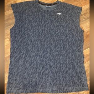 GYMSHARK Mens Critical Sleeveless Tee Tank Size L Color Smoked Blue